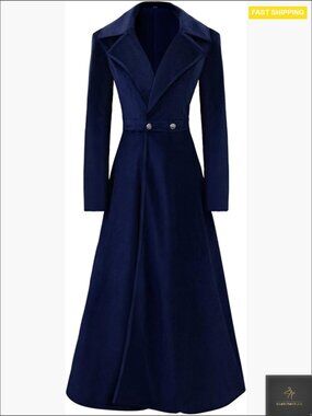 Victorian Trench Coat Double Breasted Long Jacket Vintage Elegant Formal